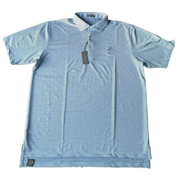 NWT Turtleson Conner Stripe Performance Polo Shirt Golf 1958 Collab Blue XL Men